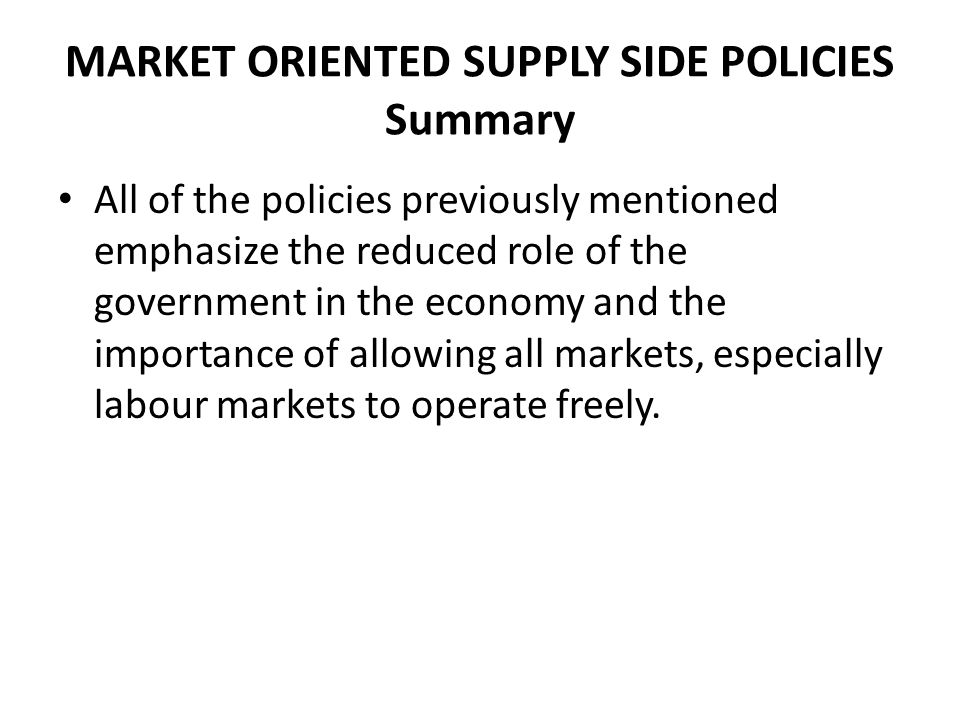 Supply-side Policies